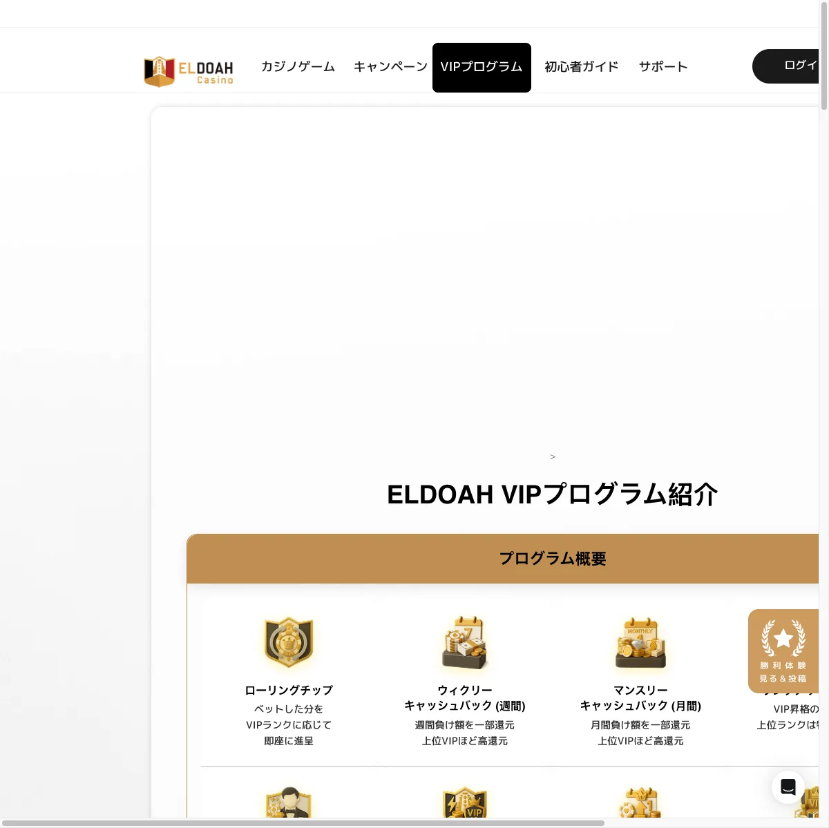 エルドアカジノのVIPプログラム