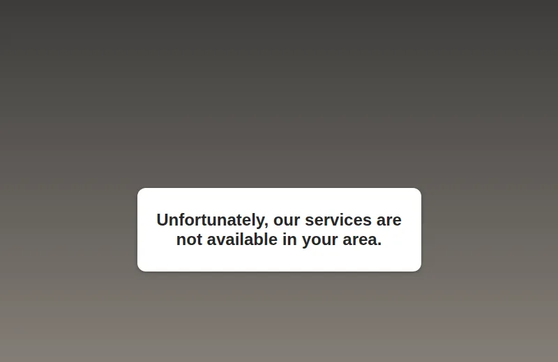 leovegas.comを日本から開いた画面（Unfortunately, our services are not available in your area.）