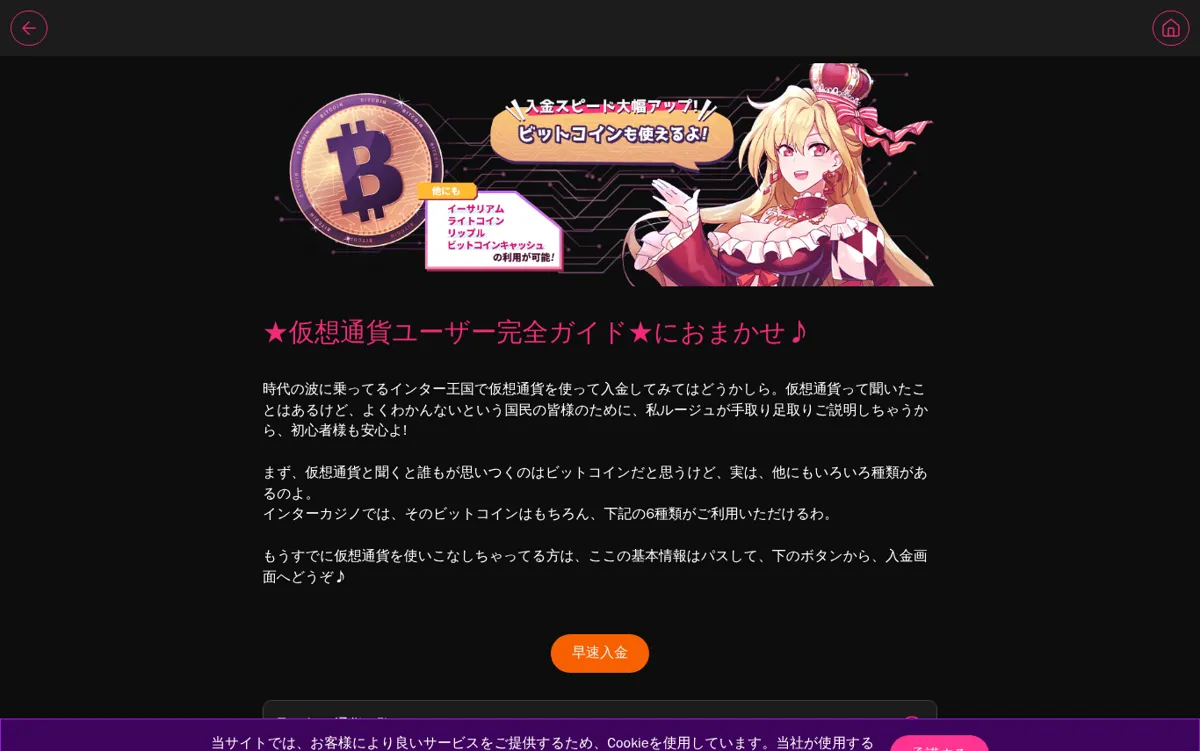 インターカジノの仮想通貨ユーザー完全ガイド（6種類の仮想通貨）