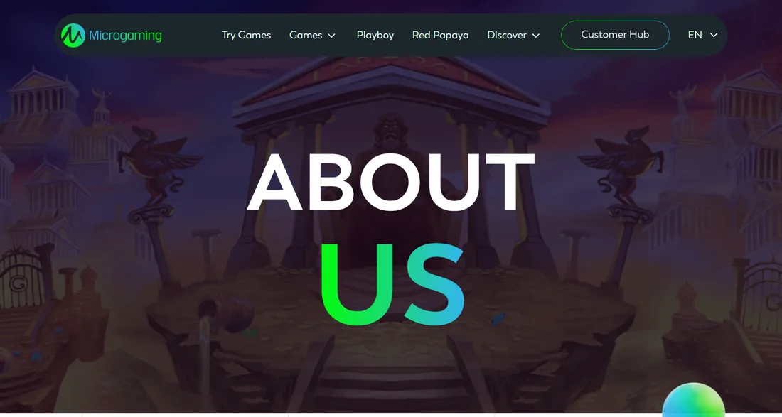 microgaming.ioの会社紹介（ABOUT US）のページ