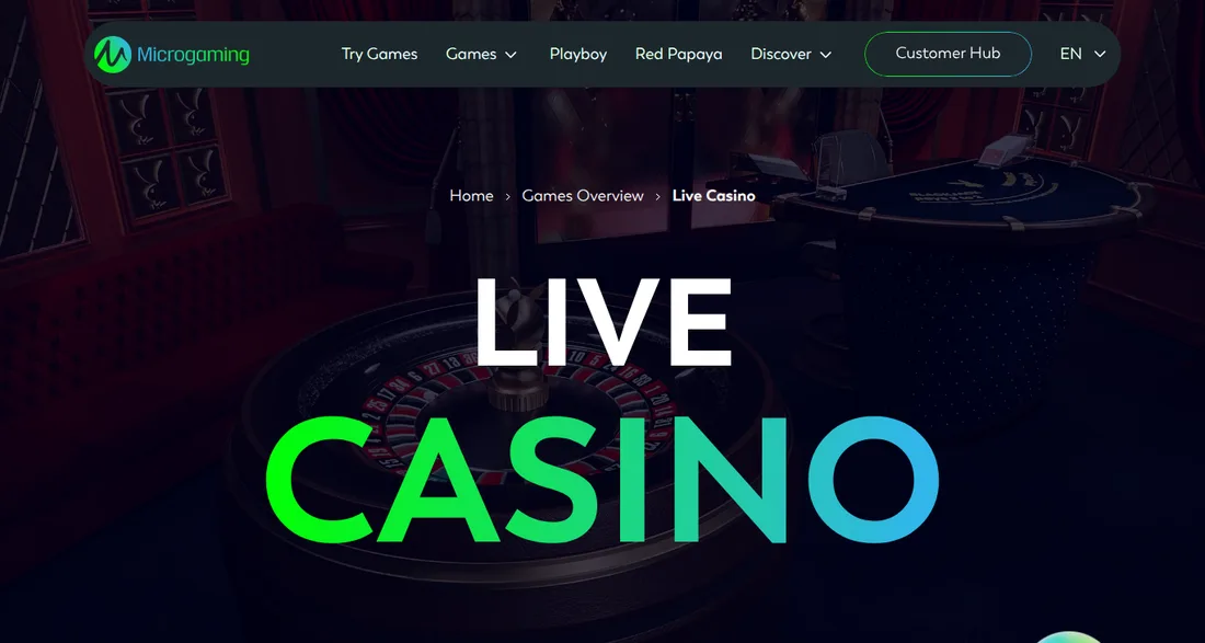 microgaming.ioのライブカジノ（Microgaming Live）のページ