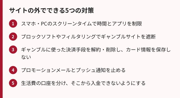 サイトの外でできる5つのセーフティ対策